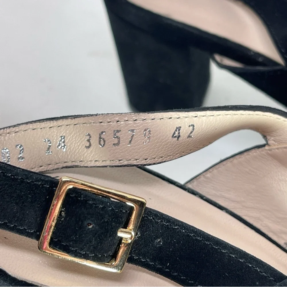 NWOT Eric Michael Women’s Portugal Lark Black Leather Heels Size‎ EU 42 (11-12)
